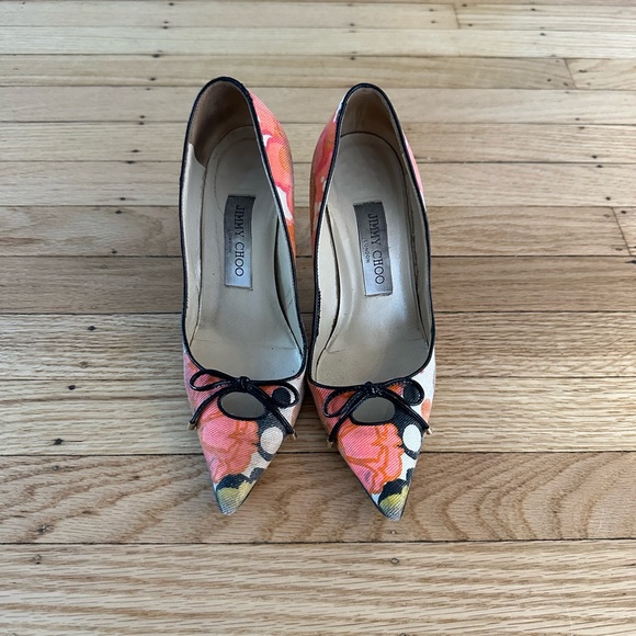 Jimmy Choo multicolor floral canvas pumps size 35.5 - Picture 4 of 5